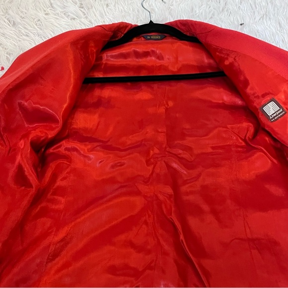 Vintage Buraks Red Linen Blazer Coat Small - Picture 12 of 16